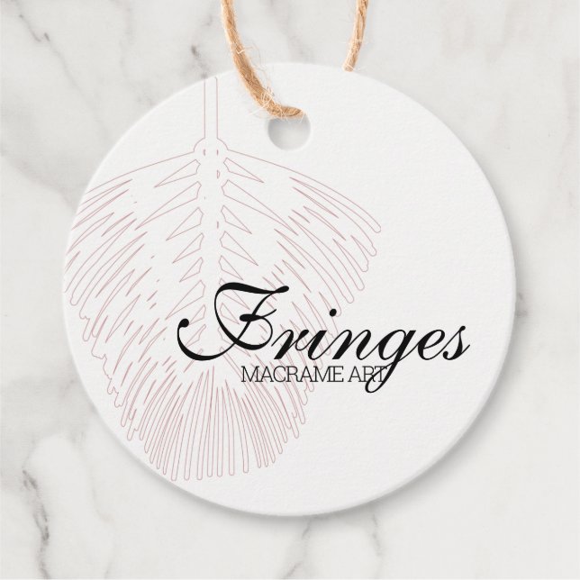Fjäderdesignen Macrame Art Häng Märkre Gåvor Etiketter (Framsida)