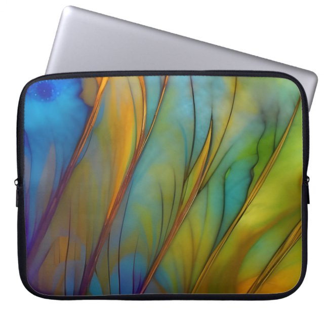 Fjäderfä Abstrakt AI Art Laptop Fodral (Framsidan)