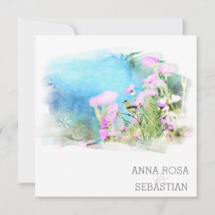 *~* Fjäderfä AR12 PHOTO OSA + QR Bröllop Inbjudningar