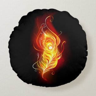 Fjäderfä av brandboskap rund kudde