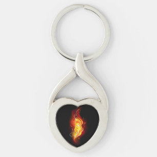 Fjäderfä av brandboskap twisted heart silverfärgad nyckelring