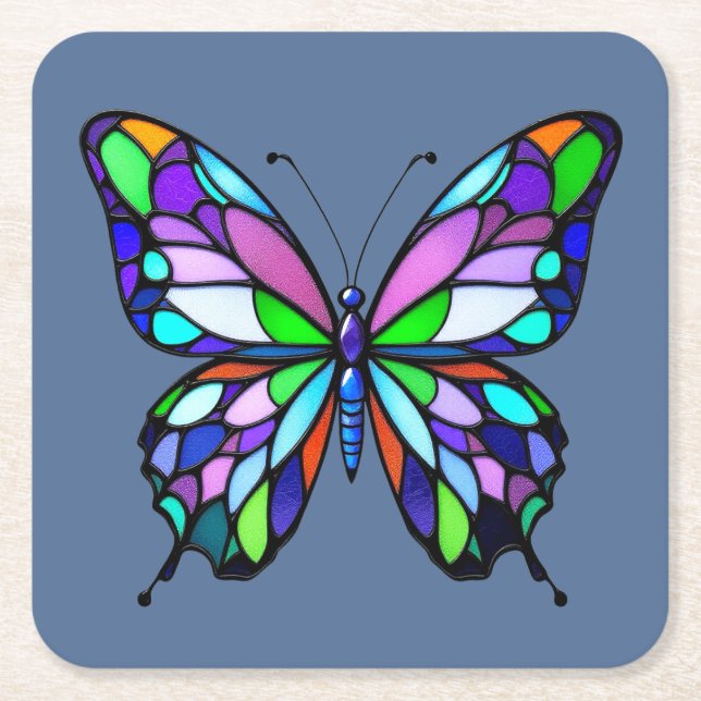 Fjäderfä av fastnat glas underlägg papper kvadrat (Framsidan)