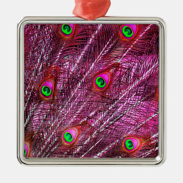 Fjäderfä av rödalj, färg julgransprydnad metall (Framsidan)