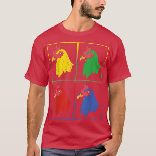 Fjäderfä Fågelfärgad Farm Animal Farmer Pop Art C T Shirt