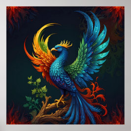 Fjäderfä Fenix Bird Mönster Poster
