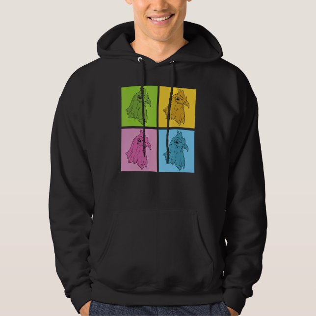 Fjäderfä Fjäderfä Fjäderfä Fjäderfä Pop Chicken Hoodie (Framsida)