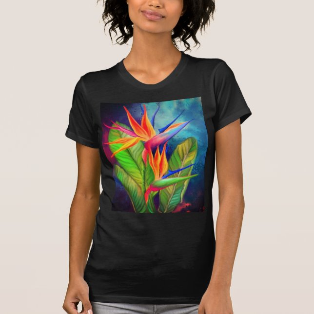 Fjäderfä för paradise Flower - Migned Art Painting T Shirt (Framsida)