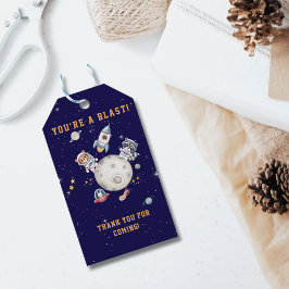 Fjäderfä från Cute rymden födelsedag Presentetikett