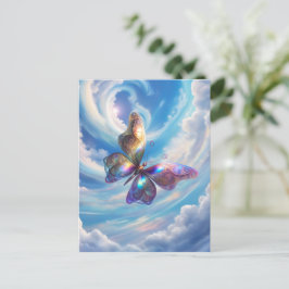 Fjäderfä i molnen vykort