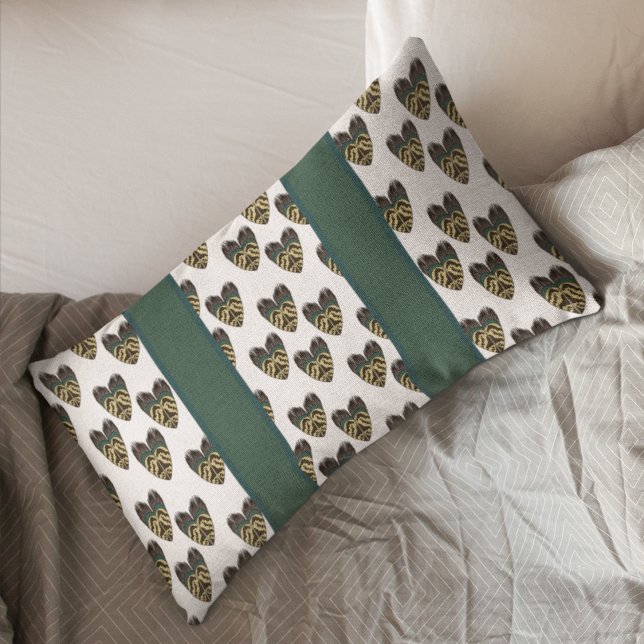 Fjäderfä Inspired Mönster Heart Prydnadskudde (Skapare uppladdad)