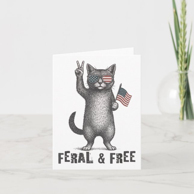 Fjäderfä&m; fri katt fr.o.m. 4 juli kort (Framsida)