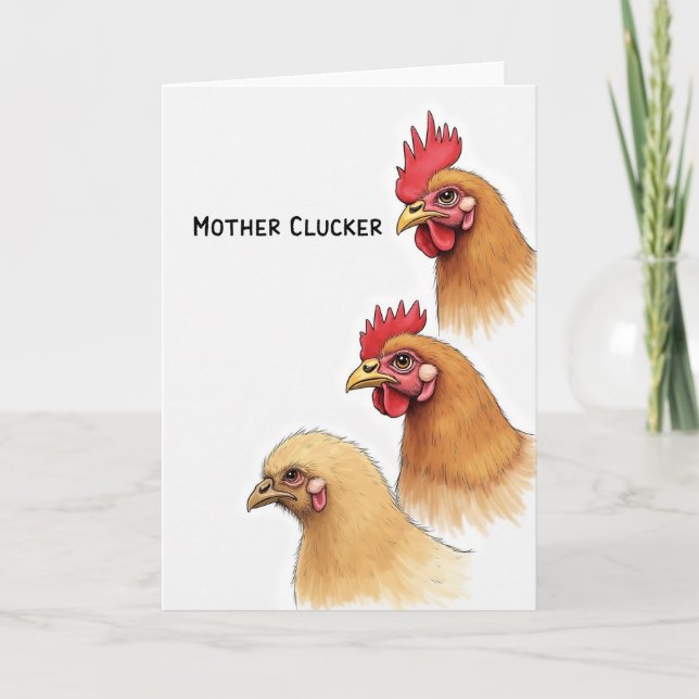 Fjäderfä Mamma Kluckar Dag Kort (Framsida)
