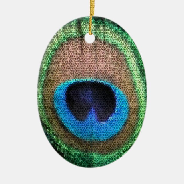 Fjäderfä med fastkedjad glaseffekt julgransprydnad keramik (Framsidan)