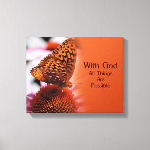 Fjäderfä med guds inspirerande citat canvastryck