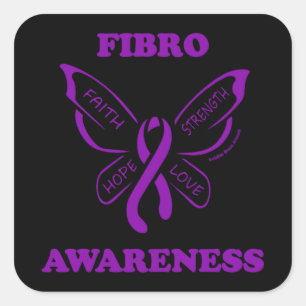 Fjäderfä/medvetenhet...Fibros Square Sticker Fyrkantigt Klistermärke