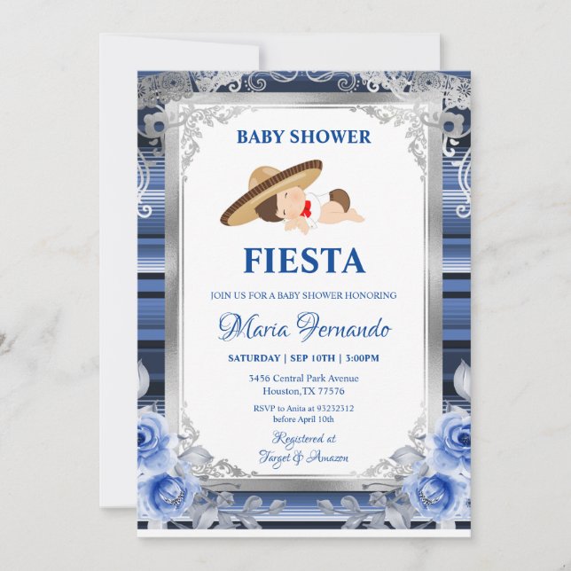 Fjäderfä Mexikanska babyskor Fiesta  Inbjudningar (Framsida)