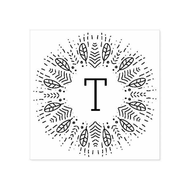 Fjäderfä Monogram Stämpel (Tryck)