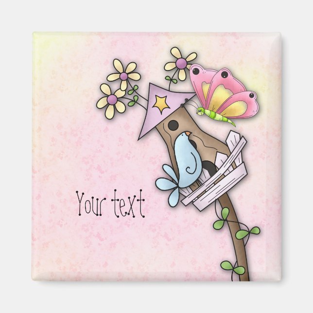 Fjäderfä och fågelmöte i fågelhuset magnet (Framsidan)