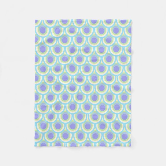 Fjäderfä oval mönster aqua lila filt (Framsidan)