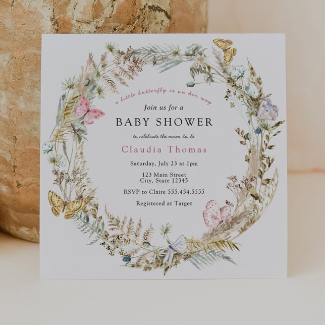 Fjäderfä på Boho Baby Shower Inbjudningar (Skapare uppladdad)