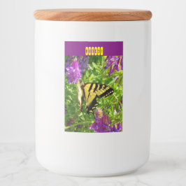 Fjäderfä på Lila blommor. Anpassade Mat Etikett