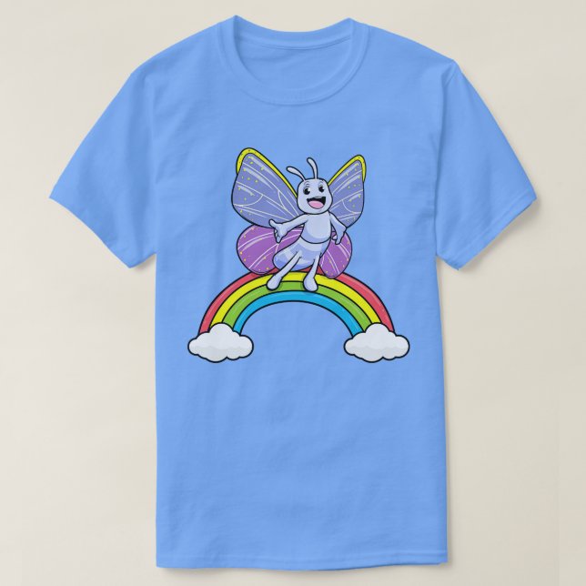 Fjäderfä på regnbåge med moln t shirt (Design framsida)