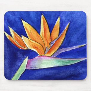 Fjäderfä Paradise Flower Artwork Painting Mousep Musmatta