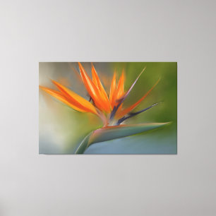 Fjäderfä Paradise Flower Original Painting Canvastryck