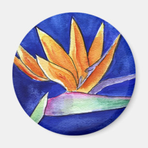 Fjäderfä Paradise Flower Painting Art Magnet