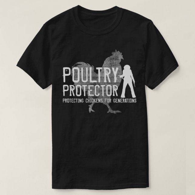 FJÄDERFÄ, PROTEKTOR, CHICKEN EDITION, VITE BLÄCK T SHIRT (Design framsida)