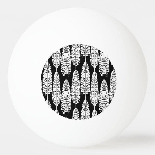 Fjäderfä: svart och vit mönster pingisboll (Framsidan)