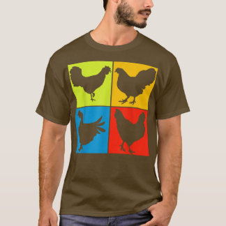 Fjäderfä Uppfödning Farm Lover Farmer Pop Art C T Shirt