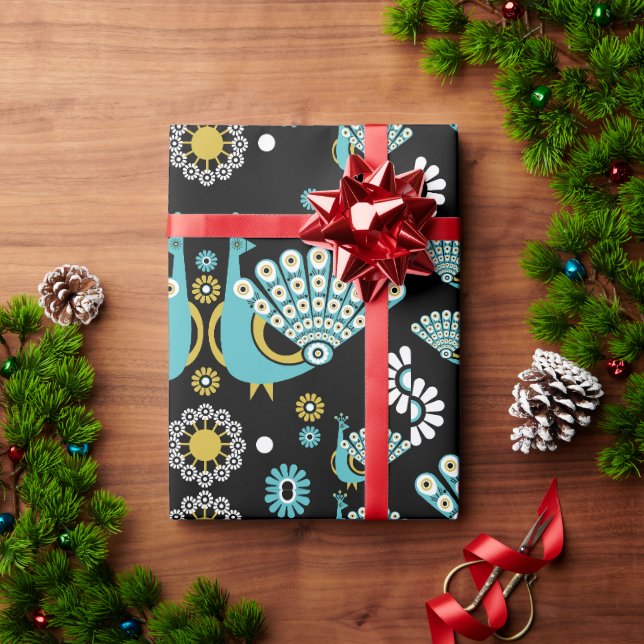 Fjäderfäbeständig peacock Art Presentpapper (Julgåva)