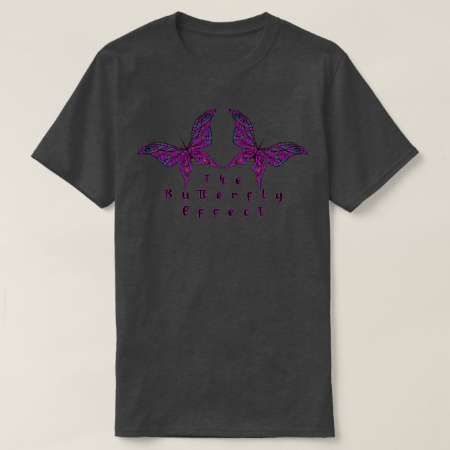 Fjäderfädesign för kvinnor, fjärilseffekt t shirt (Design framsida)