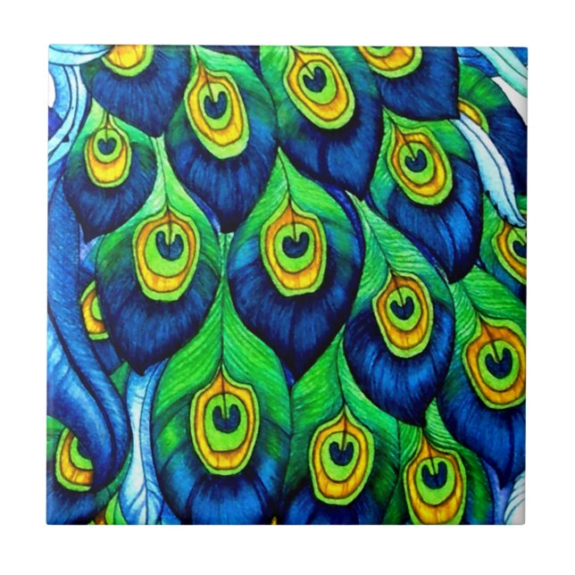 Fjäderfädesign Kakelplatta (Framsidan)