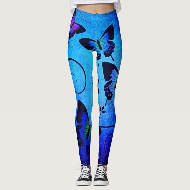 Fjäderfädesign Leggings (Framsida)