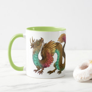 Fjäderfädrad drake mugg
