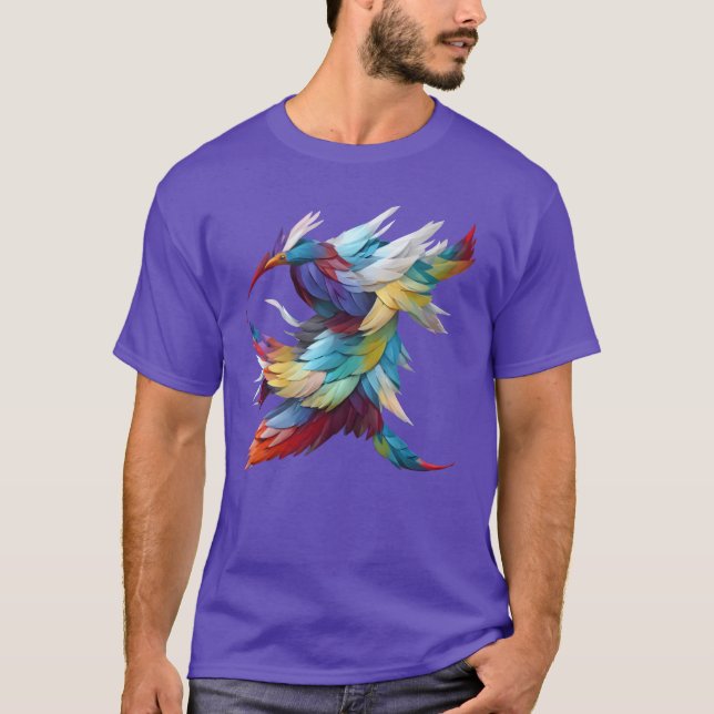Fjäderfäfamilj, färgad t shirt (Framsida)