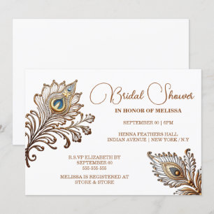 Fjäderfäfjädrar inspirerade till indisk möhippa inbjudningar