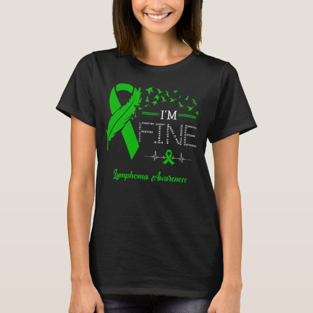 Fjäderfåglar Jag är Bra Lymphoma Awareness T Shirt (Framsida)