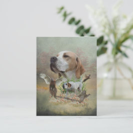 Fjäderfäjning med pekare, konst helg vykort