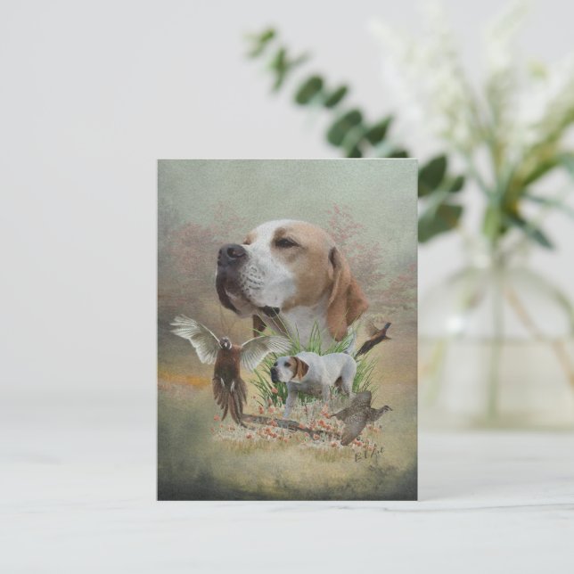 Fjäderfäjning med pekare, konst helg vykort (Stående Fram)