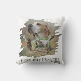 Fjäderfäjning med pekare, konst kudde