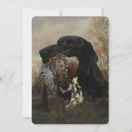 Fjäderfäjning med tysk Shorthated Tapestry Inbjudningar