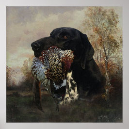 Fjäderfäjning med tysk Shorthated Tapestry Poster