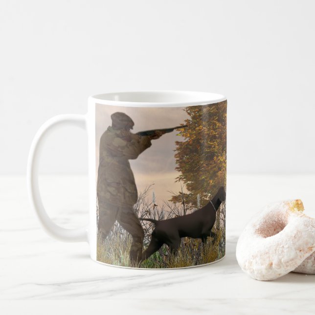 Fjäderfäjning med tyska Shorthabled Kaffemugg (Med munk)