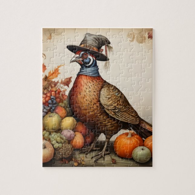 Fjäderfäkläder vid thanksgivingen pussel (Vertikal)