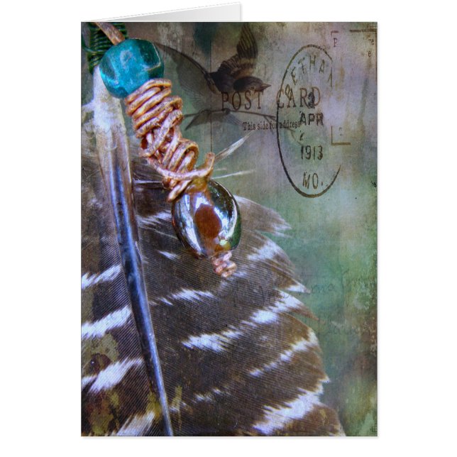 Fjäderfäkollage Hälsningskort (Framsidan)