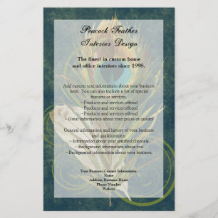 Fjäderfälla för beväpnat detaljerat Peacock Feathe Flygblad