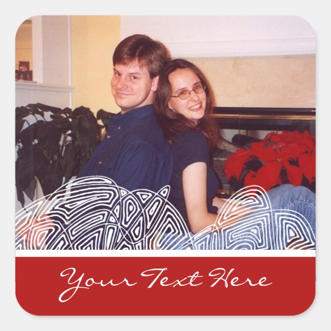 Fjäderfam Fyrkantigt Klistermärke (Framsida)